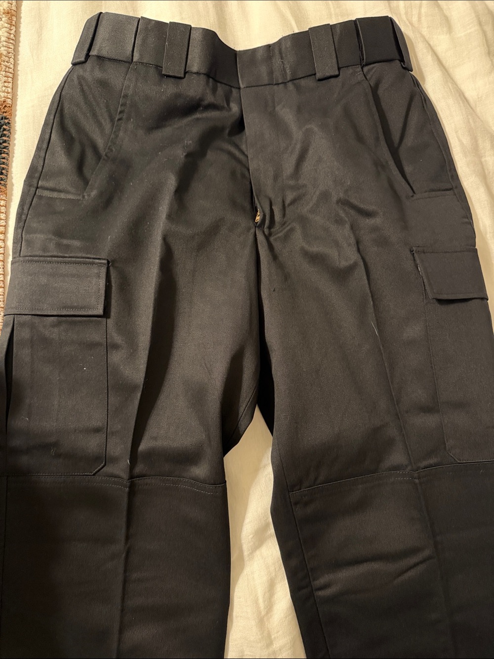Men's Black Cargo Pants with Utility Pockets-Never worn
